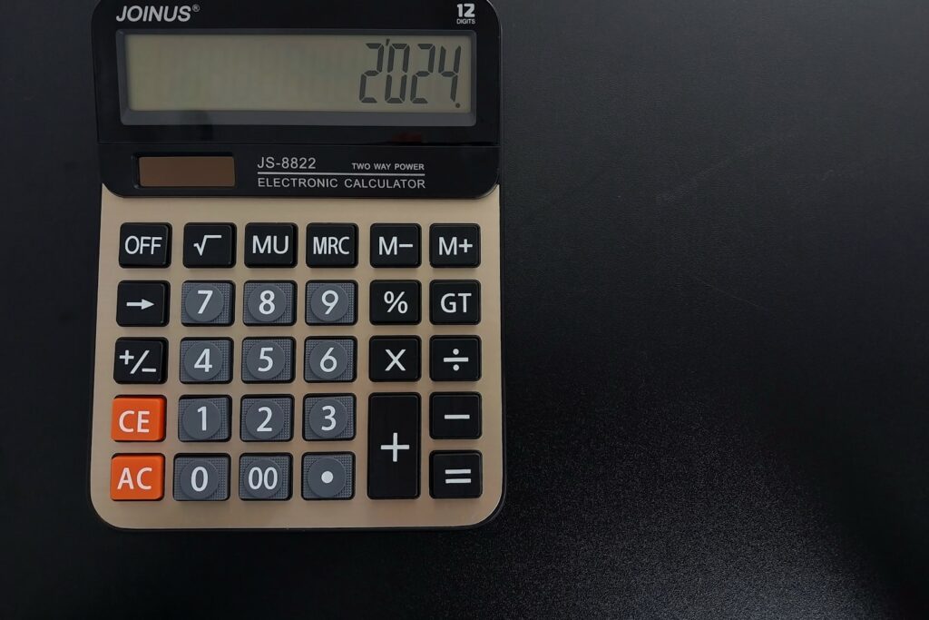 A calculator with the sleek design at our work office. 🧮