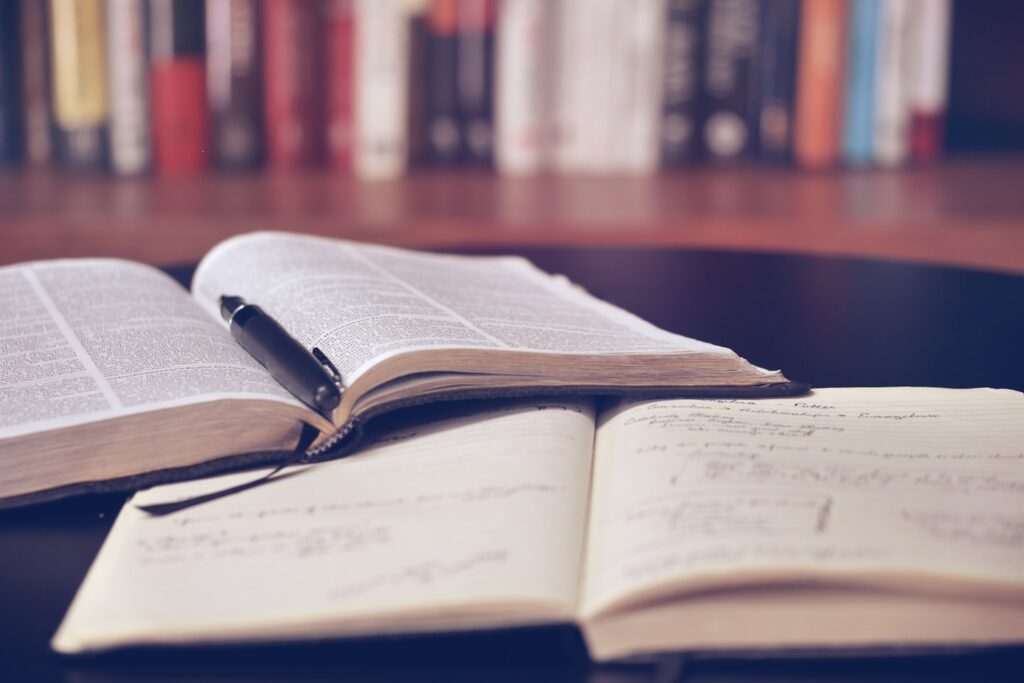 Two open books
