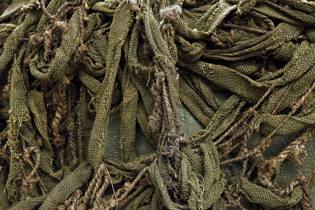 WW2 era camouflage netting at the Australian Armour and Artillery Museum in Cairns.